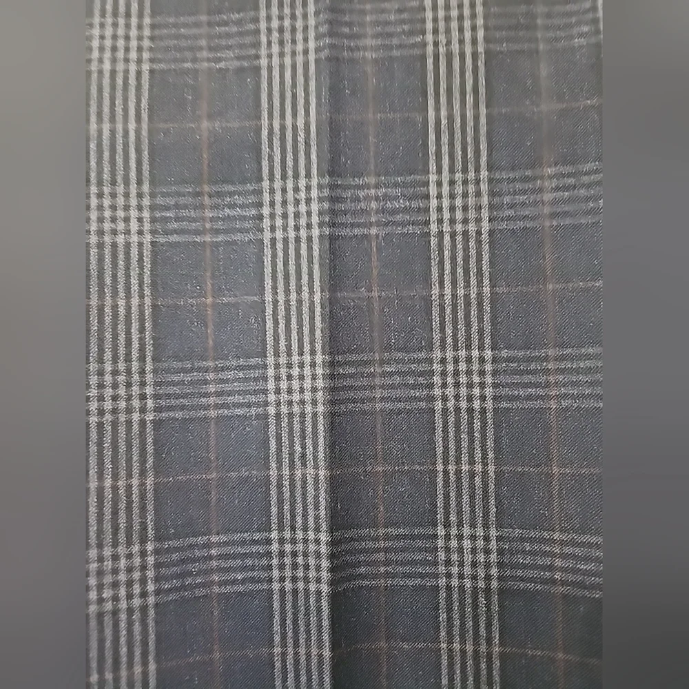 Tallia Mens Suit Pants 34x32 Navy Gray Burgundy Plaid Slim Fit Flat Front